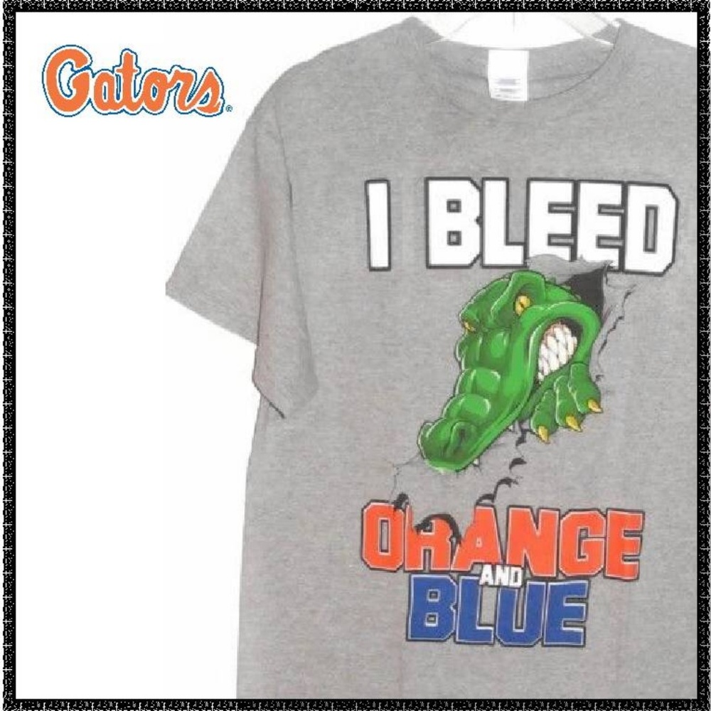 UF GATORS T Shirt M Florida I BLEED ORANGE & BLUE